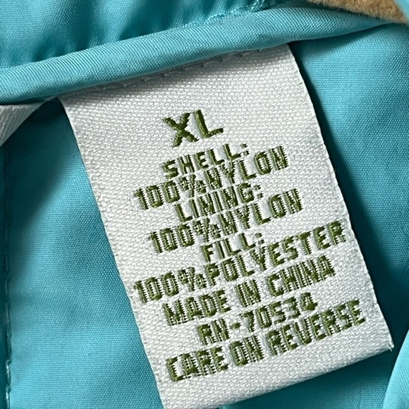 Orvis Womens Size XL Quilted Vest Gilet Pastel Aqua Green Snap Closure Pockets - Picture 8 of 8